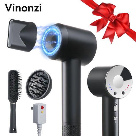 Ionic Hair Dryer 2025, Compact Salon Pro, Curl-Shaping Diffuser, Safe for Curly Hair, Fast Drying with 110K RPM Low Noise Motor