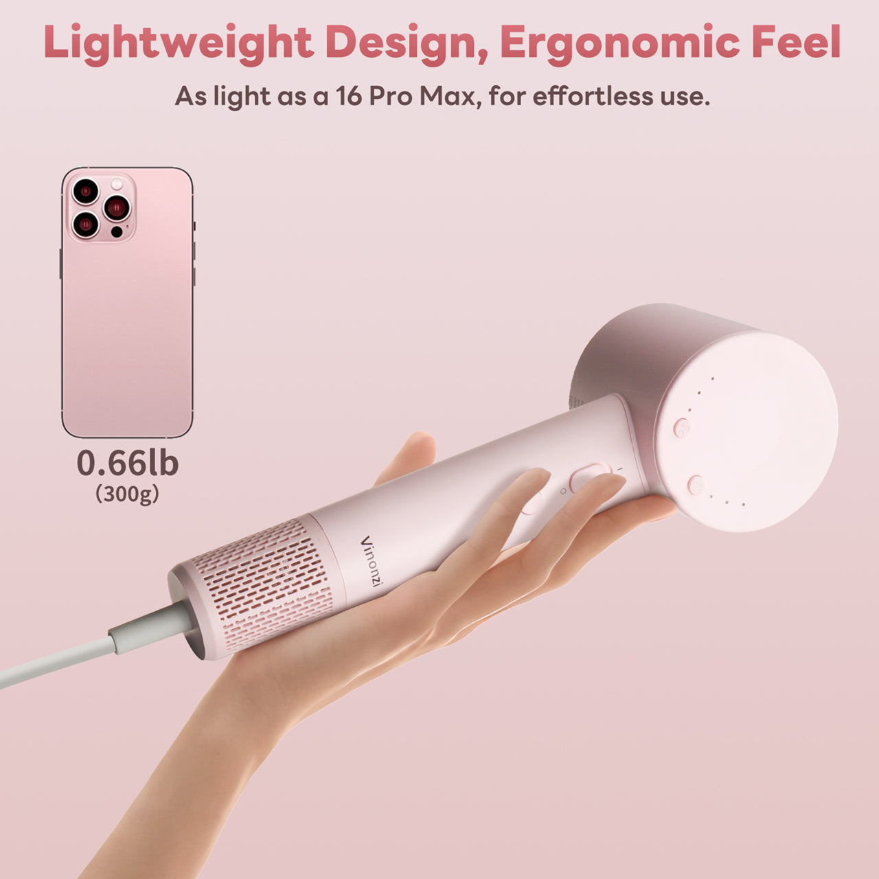 Vinonzi Pro Ionic Blow Dryer for Curly Hair